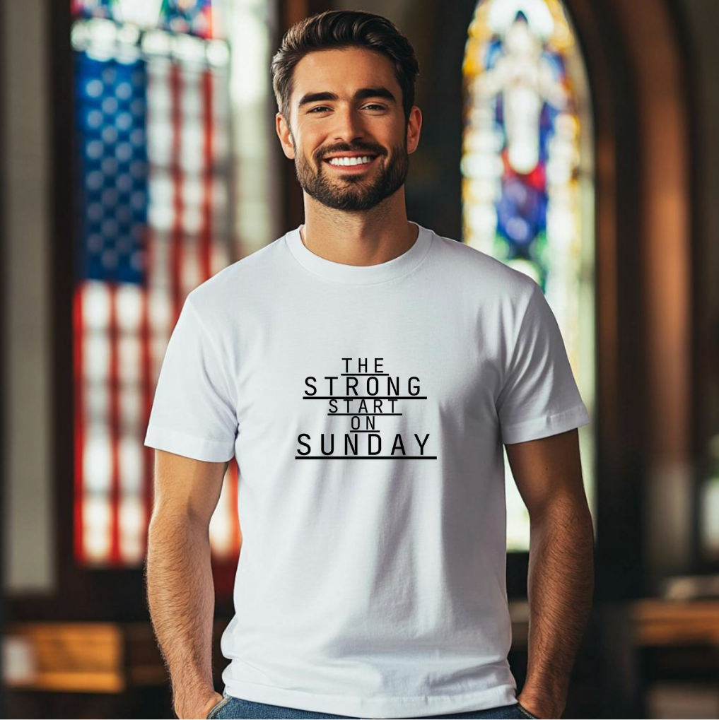 The Strong Start On Sunday Black Logo Unisex T-shirt