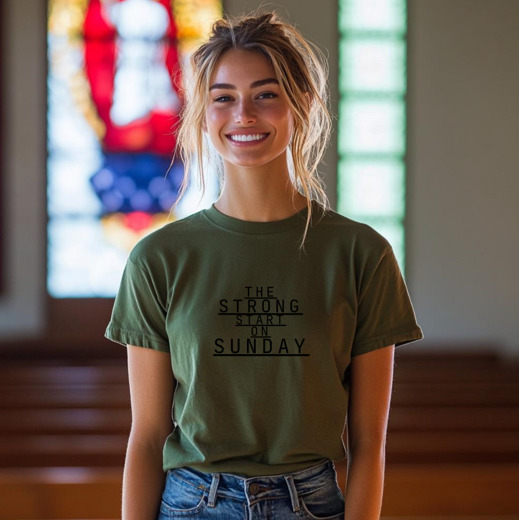The Strong Start On Sunday Black Logo Unisex T-shirt