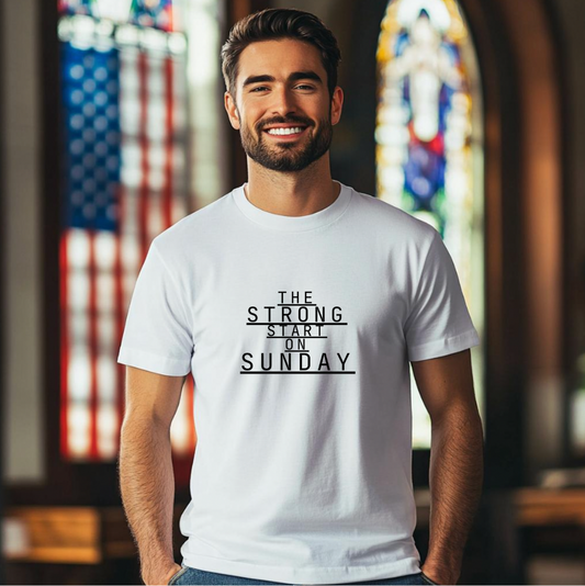 The Strong Start On Sunday Black Logo Unisex T-shirt